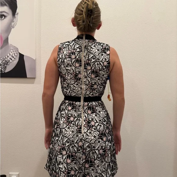 Self-Portrait Black and Pink Floral Lace Kids Dress - Picture 2 of 4